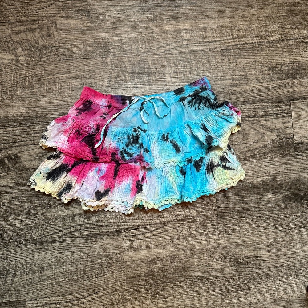 Muche & machete Multicolor Tie-Dye Ruffle Skirt